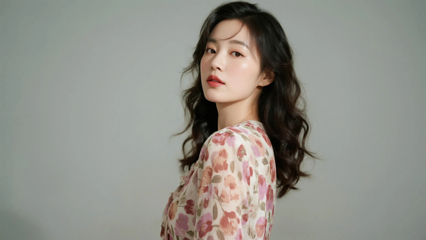 AI碎花柔光港风复古温柔复古氛围感女生,高清壁纸