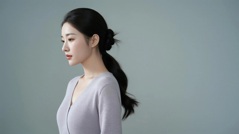 I低饱和柔光清新治愈薄针织软糯细腻质感女生，高清壁纸
