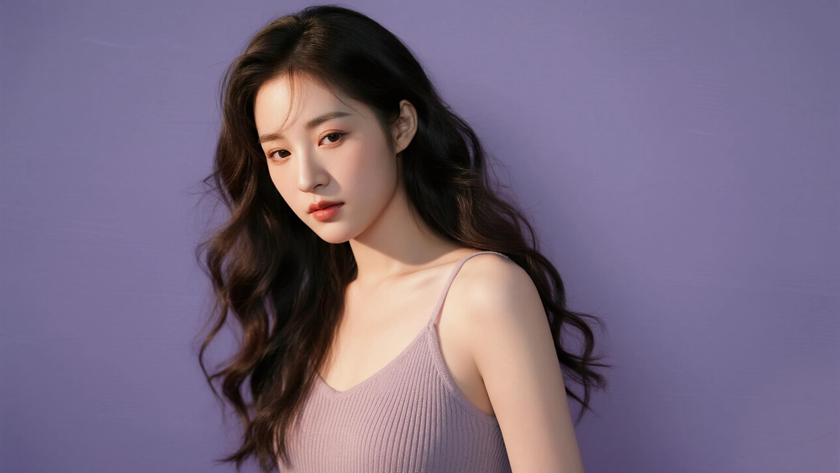 AI暖调柔光清新治愈柔雾针织软糯质感女生,高清壁纸