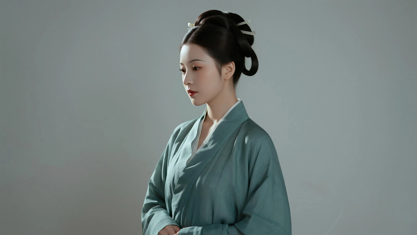 AI古典柔光国风美人宋代大袖衫质感女生,高清壁纸