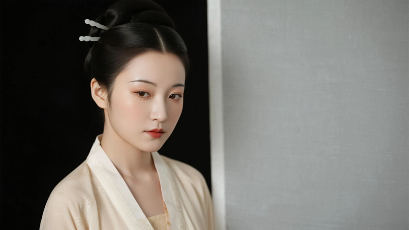 AI古典柔光国风美人宋代旋袄质感女生,高清壁纸