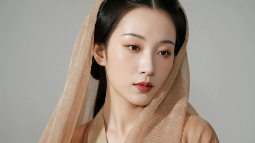 AI古典柔光国风美人汉代斗篷质感女生，高清壁纸