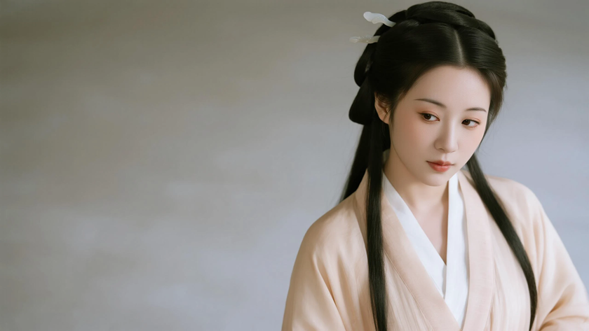 AI古典柔光国风美人宋代大袖罗衫质感女生,高清壁纸