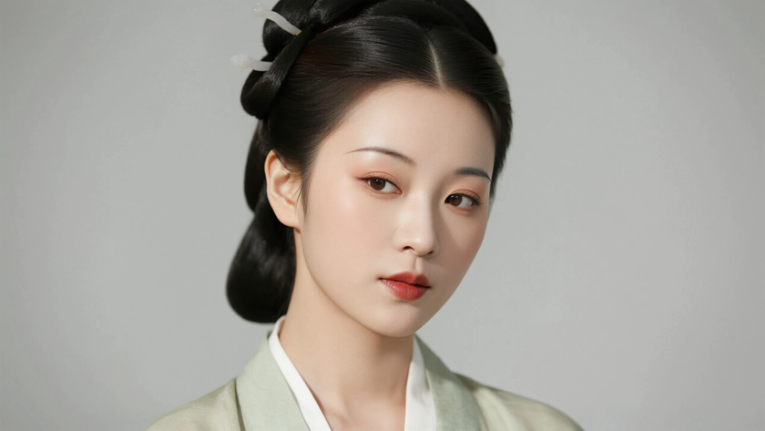 AI古典柔光国风美人汉代直裾质感女生,高清壁纸
