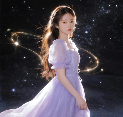 4K梦幻AI女生手机壁纸 | 星空下浪漫少女竖屏套图