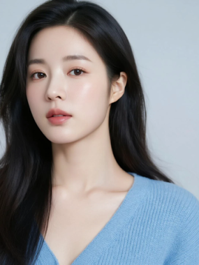 AI清新治愈电脑桌面壁纸 | 冰蓝穿搭清爽灵动女生8K超高清无水印套图