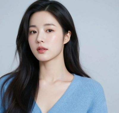 AI清新治愈电脑桌面壁纸 | 冰蓝穿搭清爽灵动女生8K超高清无水印套图