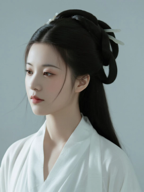 AI国风美人电脑桌面壁纸 | 月白衣裙清雅绝尘女生8K超高清无水印套图