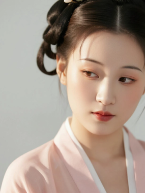 AI国风美人电脑桌面壁纸 | 藕粉汉裙娇俏柔美女神8K超高清无水印套图