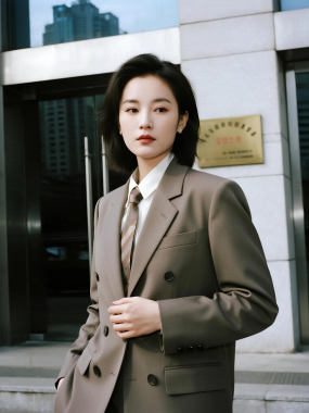 AI港风复古高清图集 | 女子复古西装冷艳套图