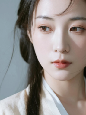 AI国风美人电脑桌面壁纸 | 米白棉麻素雅恬静女生8K超高清无水印套图