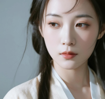 AI国风美人电脑桌面壁纸 | 米白棉麻素雅恬静女生8K超高清无水印套图