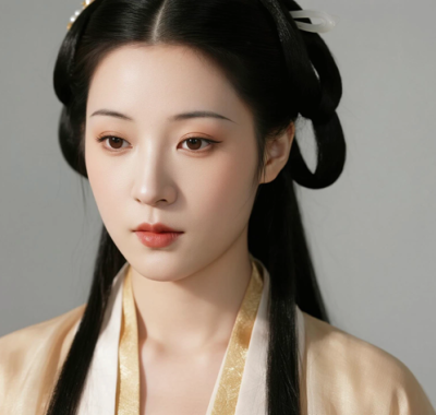 AI国风美人电脑桌面壁纸 | 浅金薄纱华丽柔美女生8K超高清无水印套图
