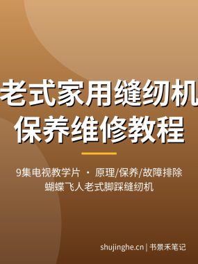 老式家用缝纫机保养维修视频教程：工作原理/故障排除/缝型调整，蝴蝶飞人脚踩缝纫机9集教学片，夸克网盘下载