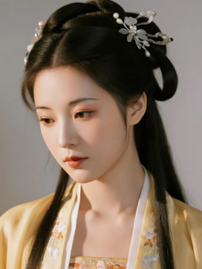 AI国风美人电脑桌面壁纸 | 鹅黄绣花唐裙灵动娇俏女子8K超高清无水印套图