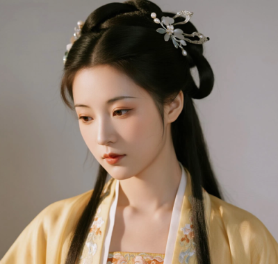 AI国风美人电脑桌面壁纸 | 鹅黄绣花唐裙灵动娇俏女子8K超高清无水印套图