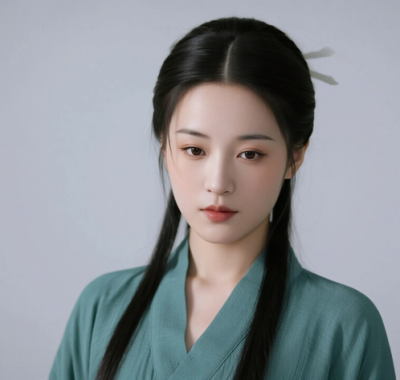 AI国风美人电脑桌面壁纸 | 豆沙绿古风针织裙恬淡清冷女子8K超高清无水印套图