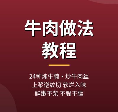 牛肉做法教程：24种炖牛肉炒牛肉丝牛腩做法，夸克网盘下载