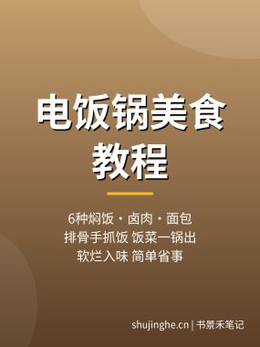 电饭锅美食教程：6种电饭锅焖饭卤肉面包手抓饭做法，夸克网盘下载