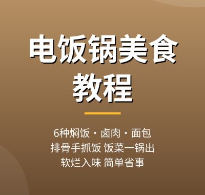 电饭锅美食教程：6种电饭锅焖饭卤肉面包手抓饭做法，夸克网盘下载