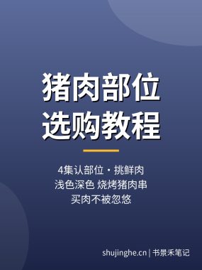 猪肉部位选购教程:4集教你认清各部位挑选新鲜猪肉,夸克网盘下载