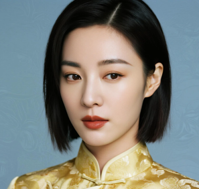 AI优雅旗袍电脑桌面壁纸 | 杏黄织金明媚温婉女生8K超高清无水印套图