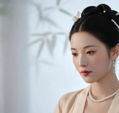 AI国风美人电脑壁纸 | 宋制清雅美人书卷雅致高清套图