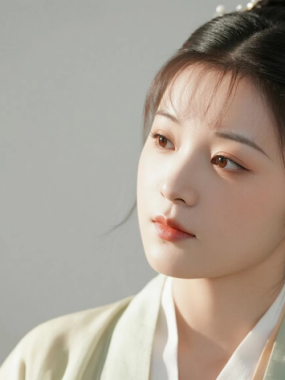 AI国风美人电脑壁纸 | 素色汉服美人干净温婉高清套图