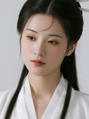 AI国风美人电脑壁纸 | 纯白汉服美人纯净绝尘高清套图