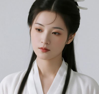 AI国风美人电脑壁纸 | 纯白汉服美人纯净绝尘高清套图