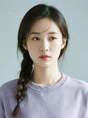AI清新治愈电脑桌面壁纸 | 灰紫卫衣套装闲适治愈女生8K超高清无水印套图