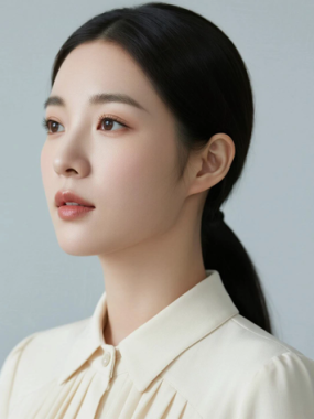 AI清新治愈电脑桌面壁纸 | 浅杏翻领长裙雅致柔和女生8K超高清无水印套图