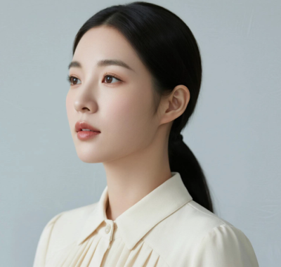 AI清新治愈电脑桌面壁纸 | 浅杏翻领长裙雅致柔和女生8K超高清无水印套图