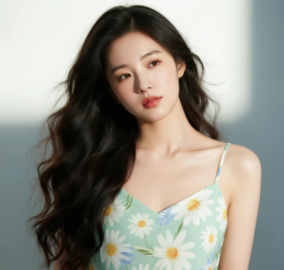 AI清新治愈电脑桌面壁纸 | 浅青柠雏菊吊带裙森系治愈少女8K无水印套图