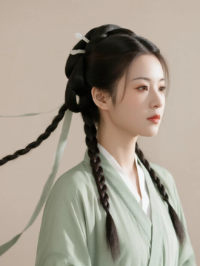 AI国风美人电脑桌面壁纸 | 豆青宋制汉服娴静少女8K超高清无水印套图