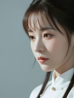 AI国风美人电脑桌面壁纸 | 月白明制袄裙清雅仕女8K超高清无水印套图