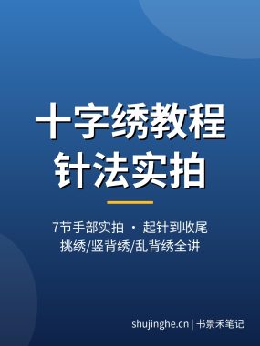 十字绣教程视频【7节针法实拍】起针收尾挑绣乱背绣夸克打包下载