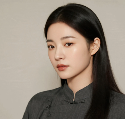 AI国风美人电脑桌面壁纸 | 墨灰新中式长衫素雅女子8K超高清无水印套图
