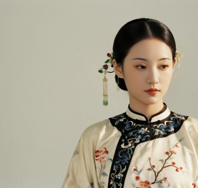 AI优雅旗袍电脑桌面壁纸 | 梅花旗袍高洁典雅8K超高清无水印套图