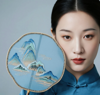 AI优雅旗袍电脑桌面壁纸 | 山水画旗袍意境悠远8K超高清无水印套图