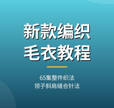 新款编织毛衣教程【65集】领子前片斜肩门襟圆领收针缝合罗纹针法夸克网盘下载