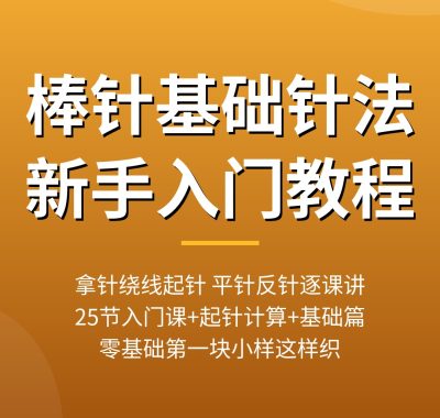棒针基础针法教程：25节新手入门课拿针起针，夸克网盘下载（2026）