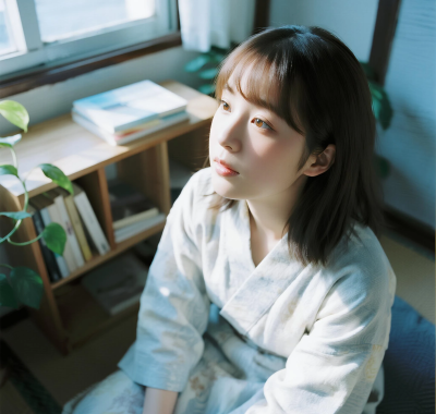 AI清新治愈高清图集 | 女子日系窗边静谧套图