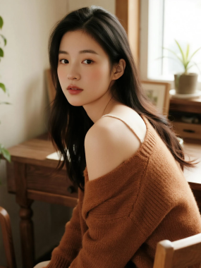 AI清新治愈高清图集 | 女生木质暖调舒适套图