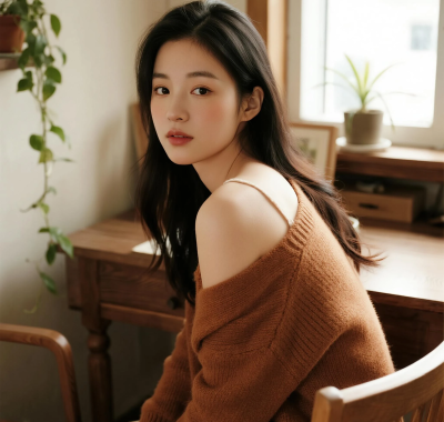 AI清新治愈高清图集 | 女生木质暖调舒适套图