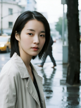 AI清新治愈高清图集 | 女生雨后光影通透套图