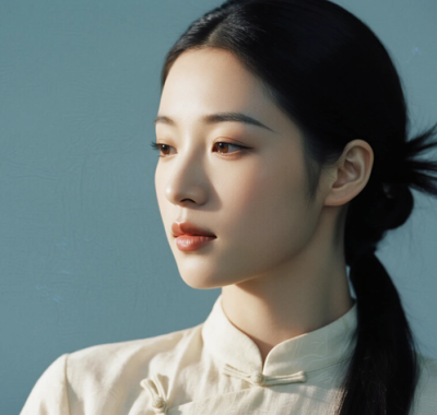 AI优雅旗袍电脑桌面壁纸 | 奶杏棉麻软糯温柔女生8K超高清无水印套图