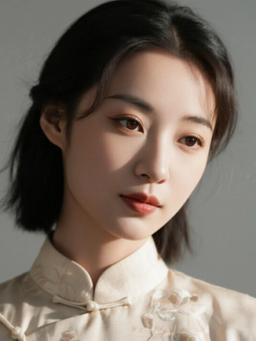 AI优雅旗袍电脑桌面壁纸 | 浅卡刺绣温婉柔和女生8K超高清无水印套图