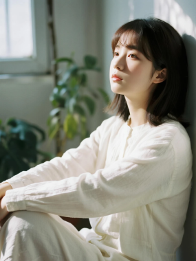 AI清新治愈高清图集 | 日系女生简约柔和套图
