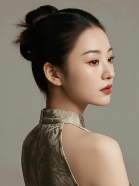 AI优雅旗袍电脑桌面壁纸 | 杏咖暗纹简约端庄女生8K超高清无水印套图